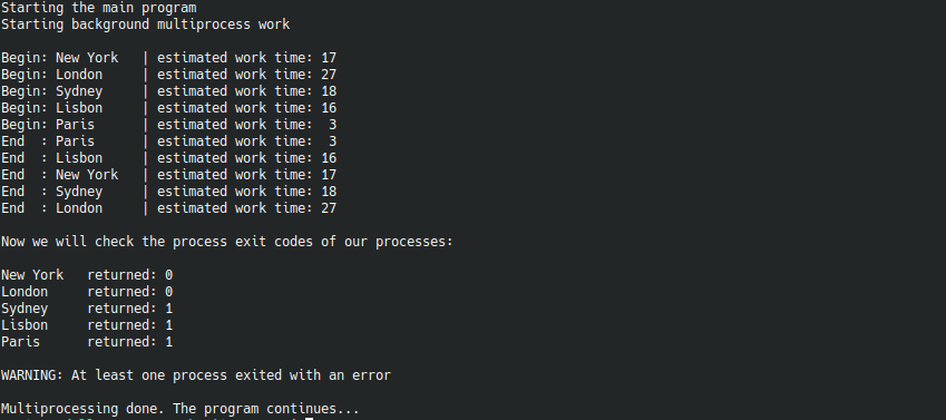 python multiprocessing execution